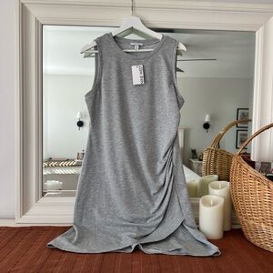 Nine West Grey Sleeveless Ruched Mini Dress